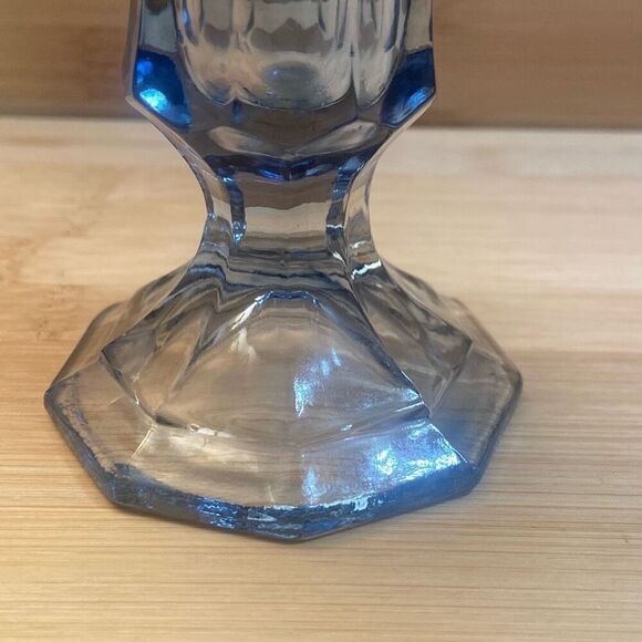 Vintage Glass Fostoria Virginia Light Blue Scalloped Edge Flower Floral Vase - Picture 4 of 11